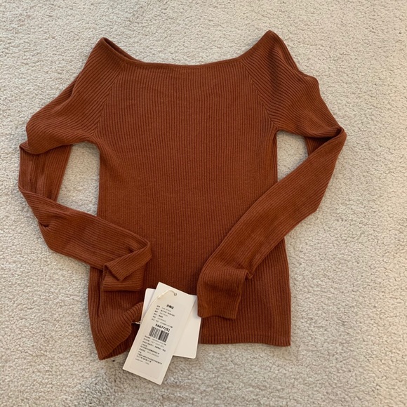 Basic Knit Sweater in brick red/khaki, XXS - Picture 2 of 4